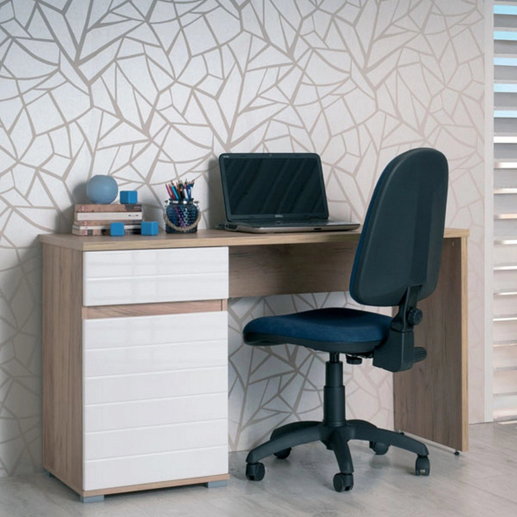 Cambio, Scrivania un Cassetto, 130x50x75.5h cm Marrone Rovere