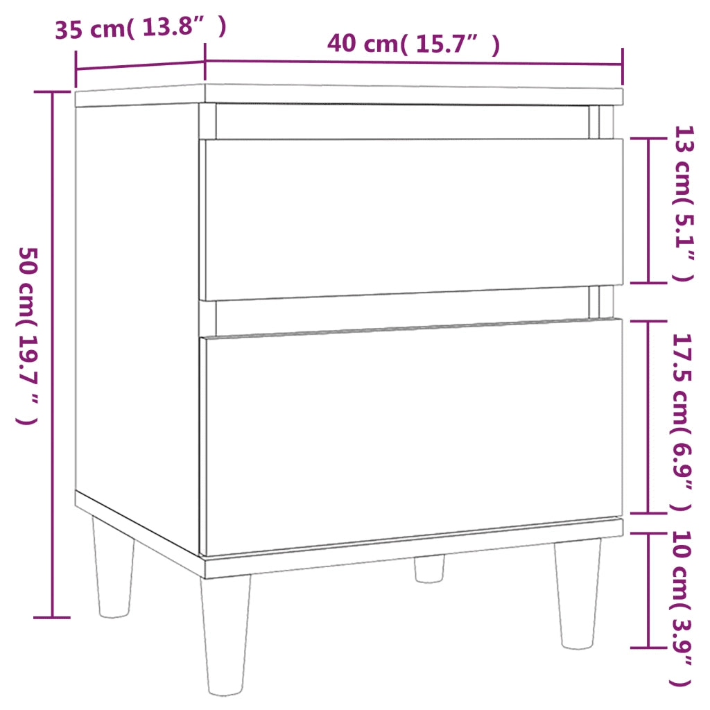 Comodino Grigio Cemento 40x35x50 cm cod mxl 33259