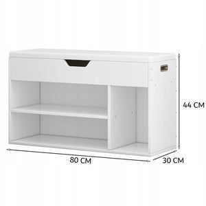 Scarpiera, bianca 80x30x44 cm