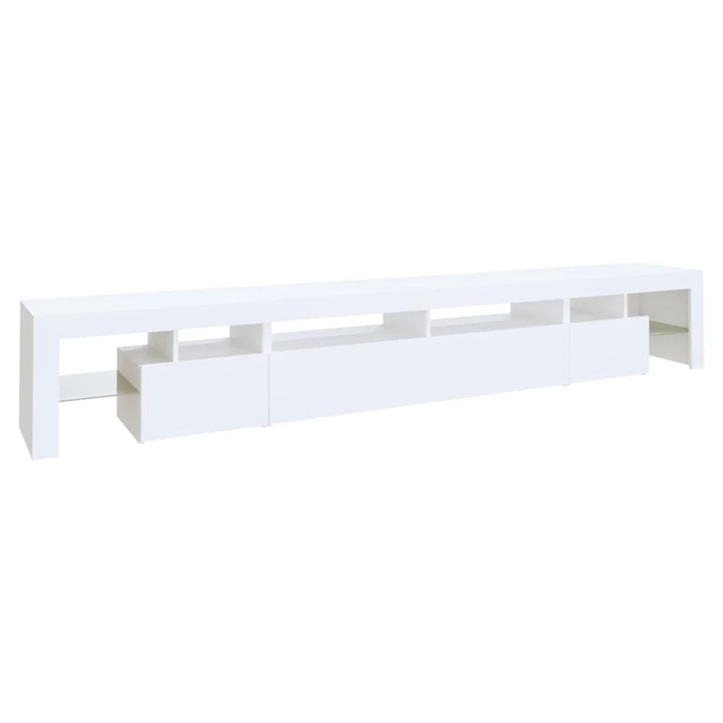 Mobile TV multimediale scaffale TV credenza mobile TV sala da pranzo soggiorno camera da letto con luci LED 260 x 36,5 x 40 cm bianco 02_0026573