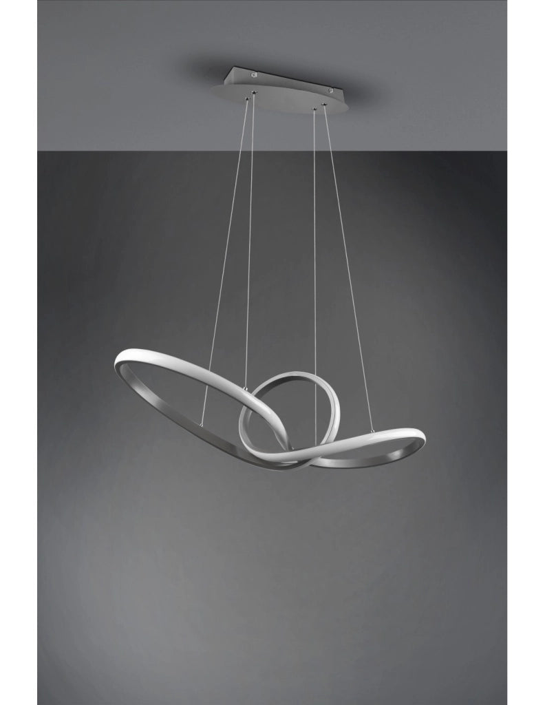Sospensione Sansa Led 28w Dimmerabile Nichel L80 cm Trio Lighting