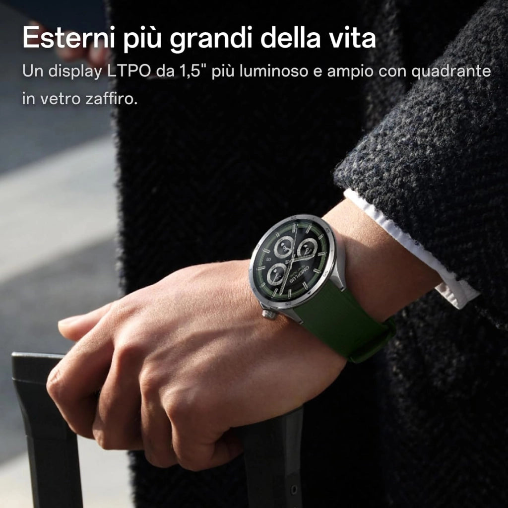 Orologio Smart Watch 3, Cinturino 22 mm, Display LTPO 1,5", Ricarica Rapida, Autonomia 120 ore, 100 Modalità Sport, Monitoraggio GPS a doppia frequenza, Controllo Salute 60 Secondi, Titanio