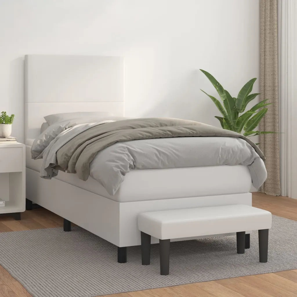 Giroletto a Molle con Materasso Bianco 90x200 cm in Similpelle cod mxl 67993