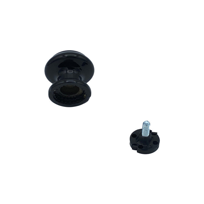 Pomolo fisso per porta SAGUATTI 878/60QB in alluminio nero lucido