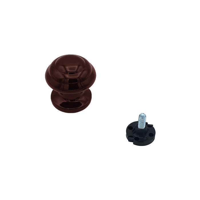 Pomolo fisso per porta SAGUATTI 878/60UB in alluminio marrone lucido