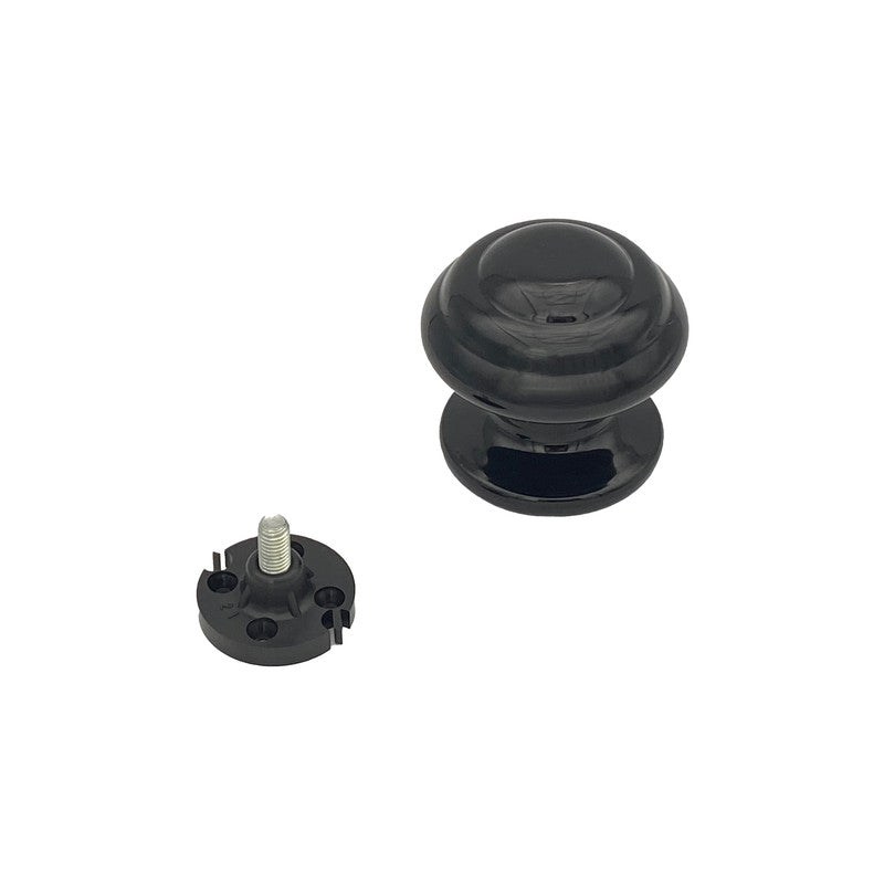 Pomolo fisso per porta SAGUATTI 878/70QB in alluminio nero lucido