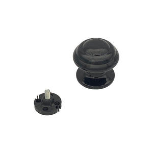 Pomolo fisso per porta SAGUATTI 878/70QB in alluminio nero lucido