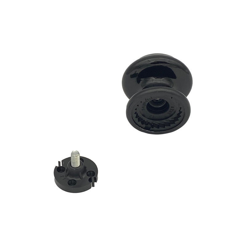 Pomolo fisso per porta SAGUATTI 878/70QB in alluminio nero lucido