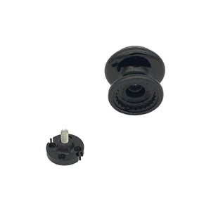 Pomolo fisso per porta SAGUATTI 878/70QB in alluminio nero lucido