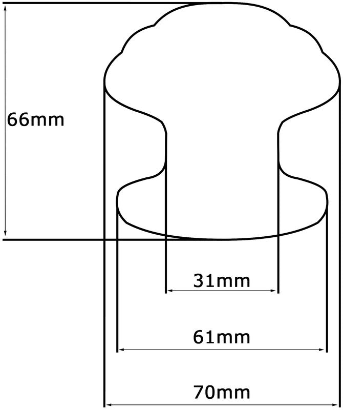 Pomolo fisso per porta SAGUATTI 878/70QB in alluminio nero lucido