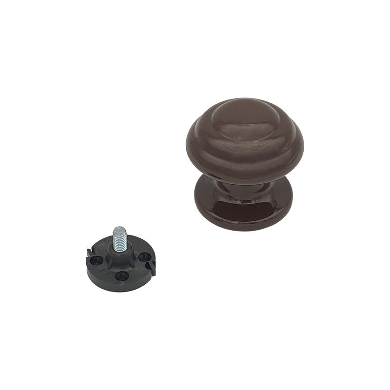 Pomolo fisso per porta SAGUATTI 878/70UB in alluminio marrone lucido