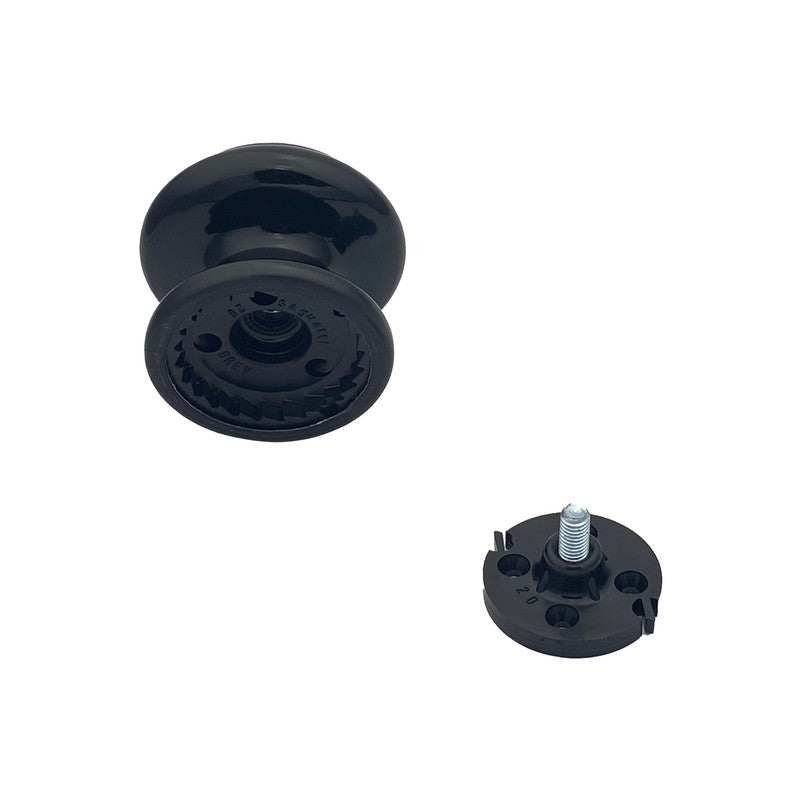 Pomolo fisso per porta SAGUATTI 878/80QB in alluminio nero lucido