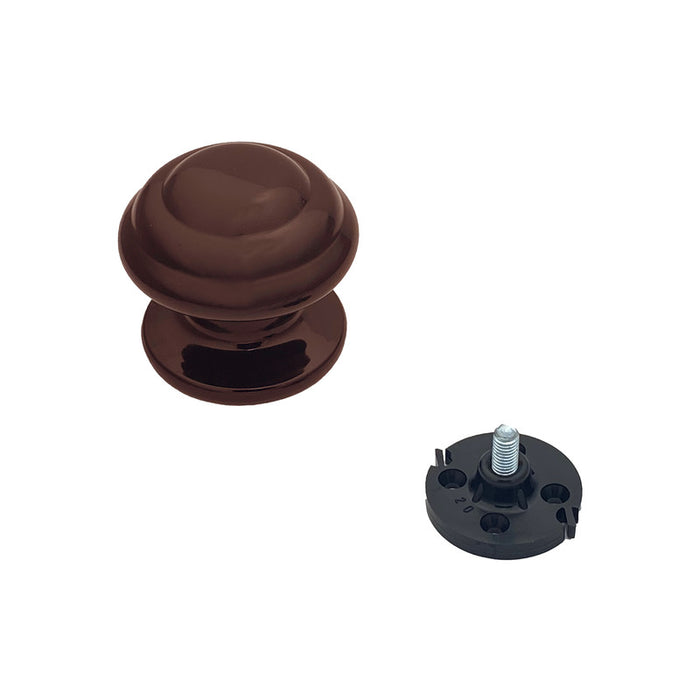 Pomolo fisso per porta SAGUATTI 878/80UB in alluminio marrone lucido