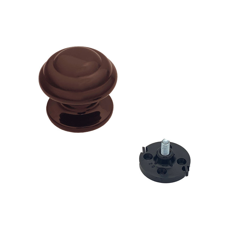 Pomolo fisso per porta SAGUATTI 878/80UB in alluminio marrone lucido