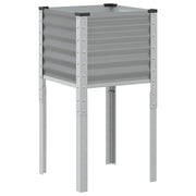 Fioriera | Cassetta per fiori | Vaso da Giardino Grigia 45x45x88 cm in Acciaio