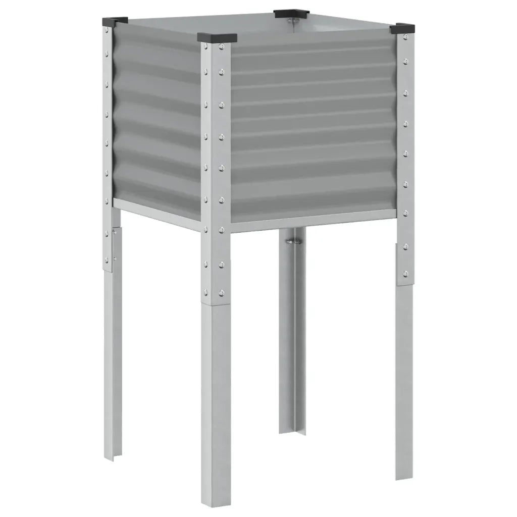 Fioriera | Cassetta per fiori | Vaso da Giardino Grigia 45x45x88 cm in Acciaio
