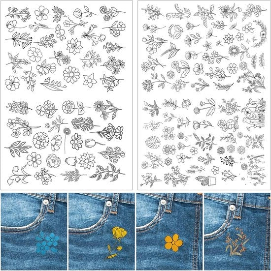 Borduromaggiore Plus - Modelli da cucire acqua-resistenti autoadesivi 2 fogli Modelli da cucire disegno per cucire a maglia e cucire a punto.