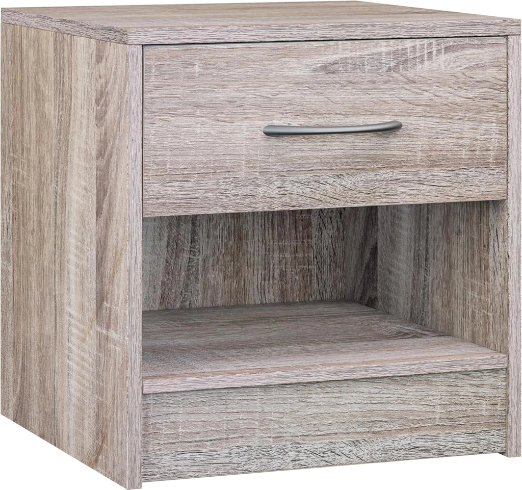 ® Set 2x ComodinI 41x39x28 cm Spazioso Cassetto Portaoggetti con Maniglia Ripiano Aperto Comodino Tavolino da Notte Arredamento Camera da Letto