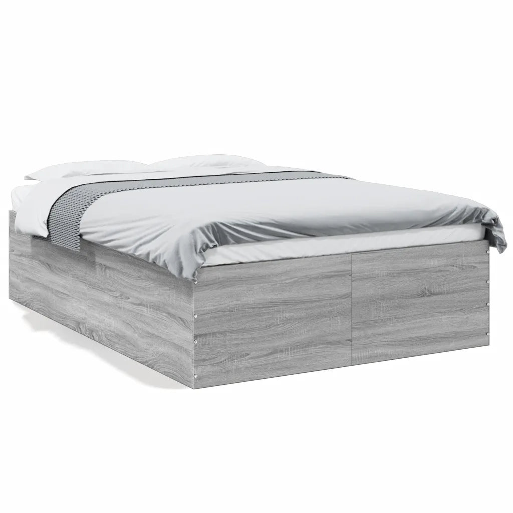 Letto matrimoniale | Letto per adulti | Giroletto Grigio Sonoma 120x190 cm in Legno Multistrato