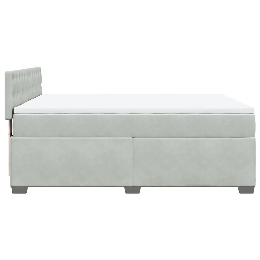 Giroletto a Molle con Materasso Grigio Chiaro 140x200cm Velluto 3286342