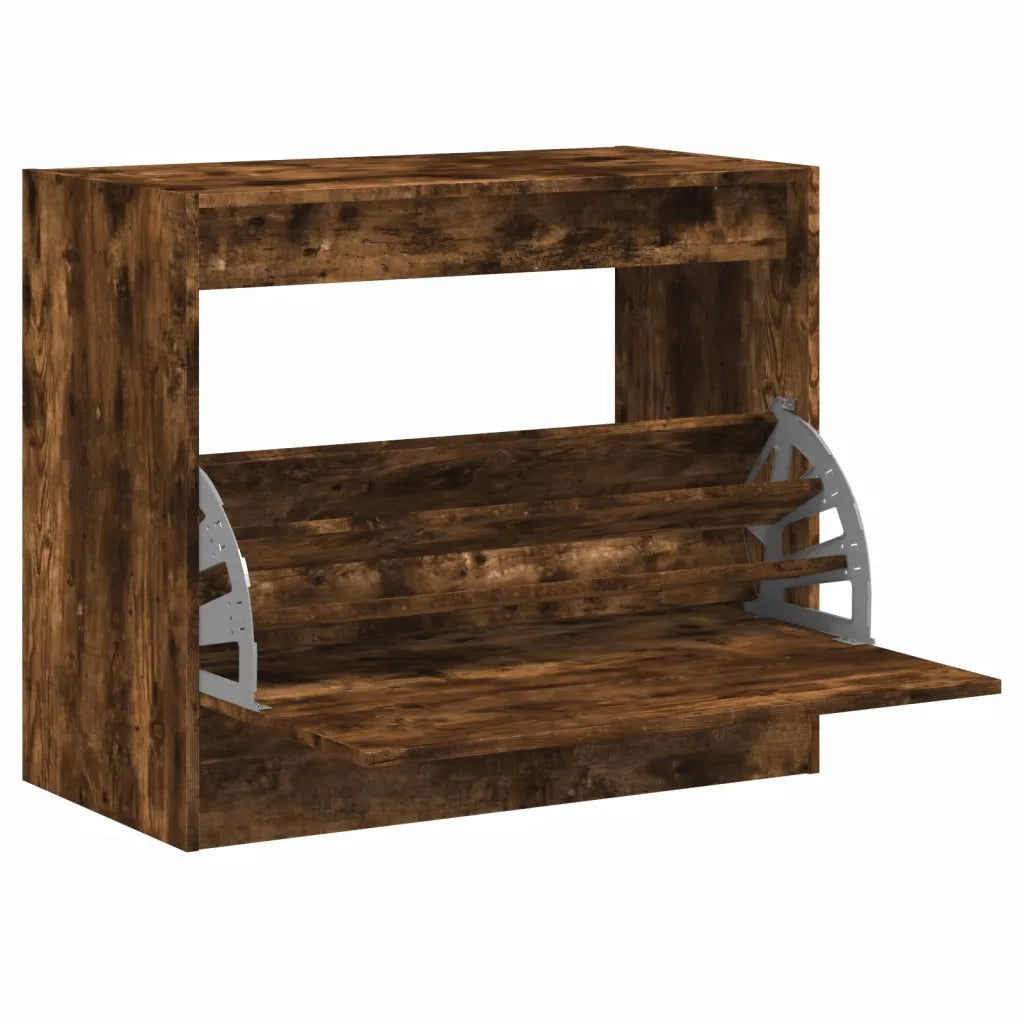 Scarpiera-Scaffale per scarpe Rovere Fumo 80x42x69 cm in Legno Multistrato
