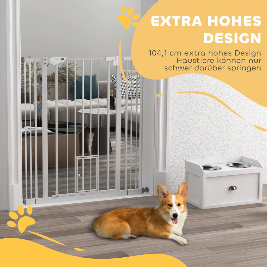 Cancello per cani ¨C Minimal ¨C 104 cm, acciaio, bianco