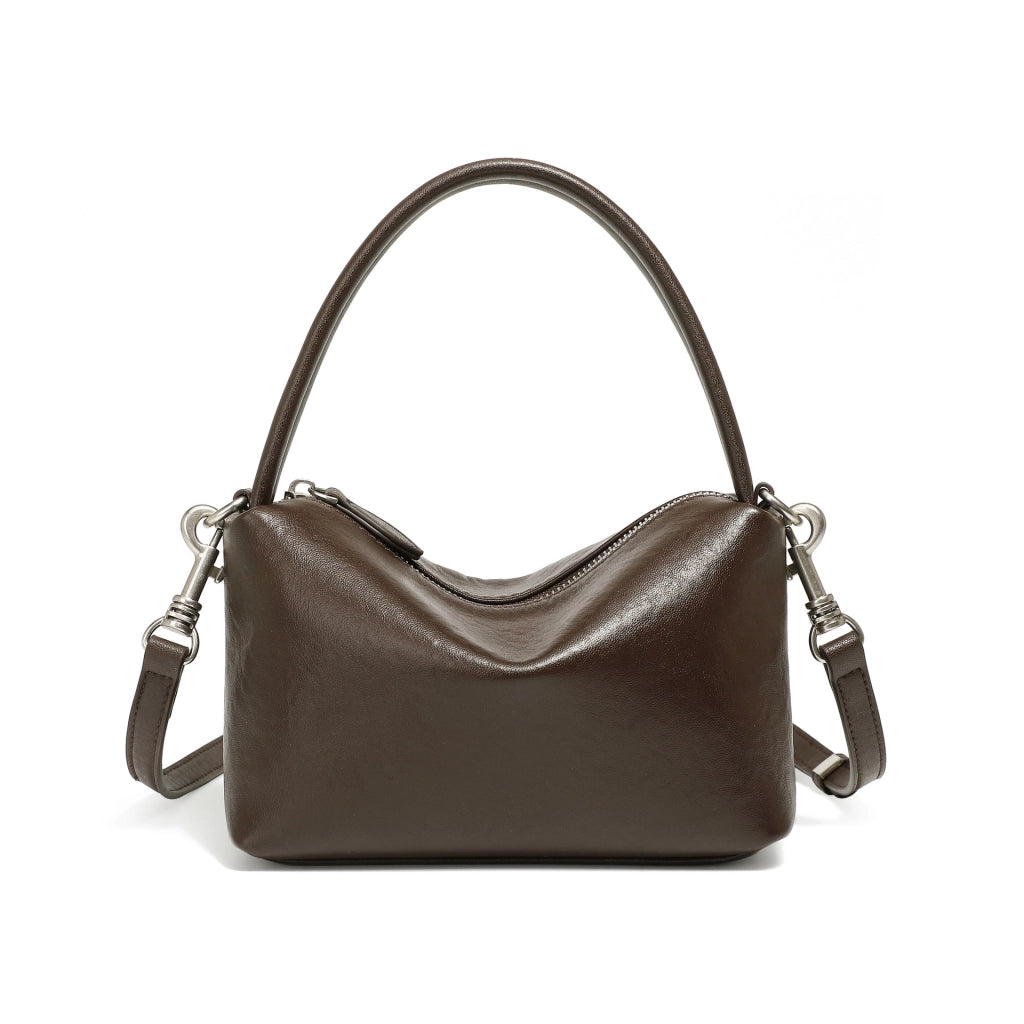 Borsa a mano/borsetta da donna in vera pelle marrone