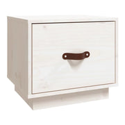 Comodino | Armadio da Notte | Mobiletto da notte Bianco 40x34x35 cm in Legno Massello di Pino