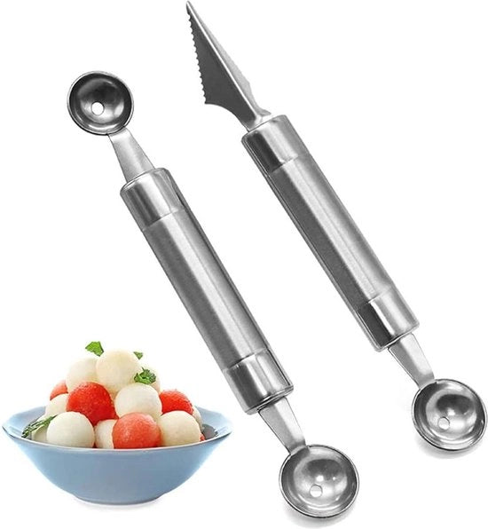 Bollitore per frutta - 2 pezzi di utensile per taglio in acciaio inossidabile - insalata di acqua melone ghiaccio - 30 mm