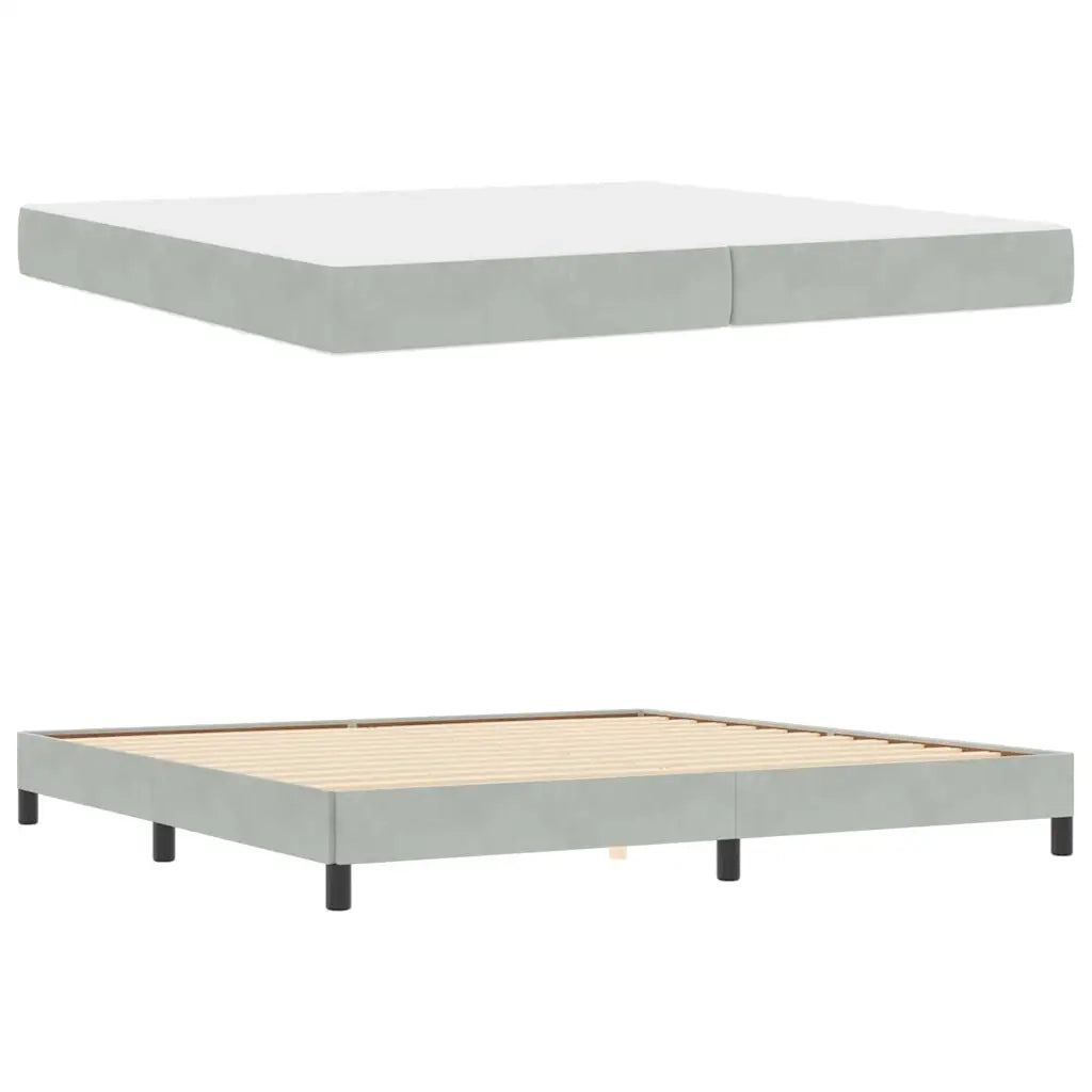 vidaXL Letto box spring con materasso Grigio chiaro 200 x 200 cm