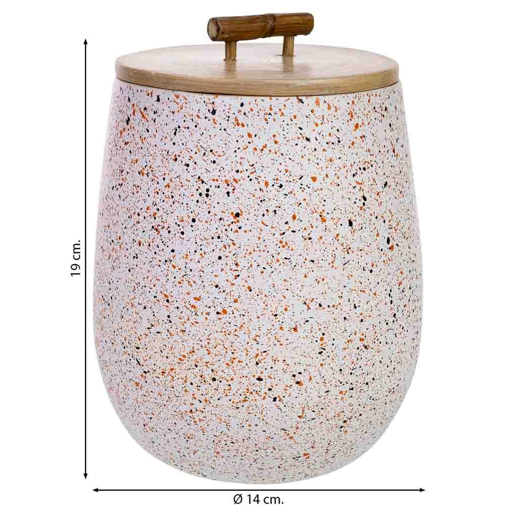 Scatola decorativa in bamboo grigio D14x19h cm