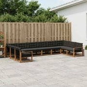 Set di divani da esterno con cuscino 10 pcs Naturale e Nero 3381712