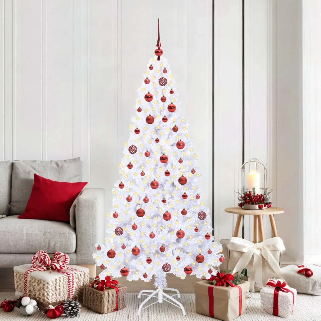 Albero di Natale | Decorazioni natalizie artificiale Bianco 180 cm PVC e Acciaio