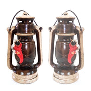 Trade Shop - Lanterna Elemento Decorativo Casa Pulcinella Portafortuna Terracotta -