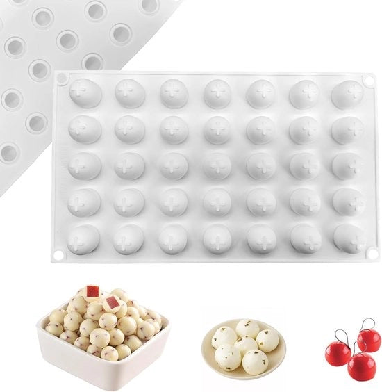 Vermicellatura in silicone a forma di sfera semisferica per mousse, Ø 2,2 cm, con trattamento antiaderente per gelato, torta, gel, caramello, cioccolato (1#)