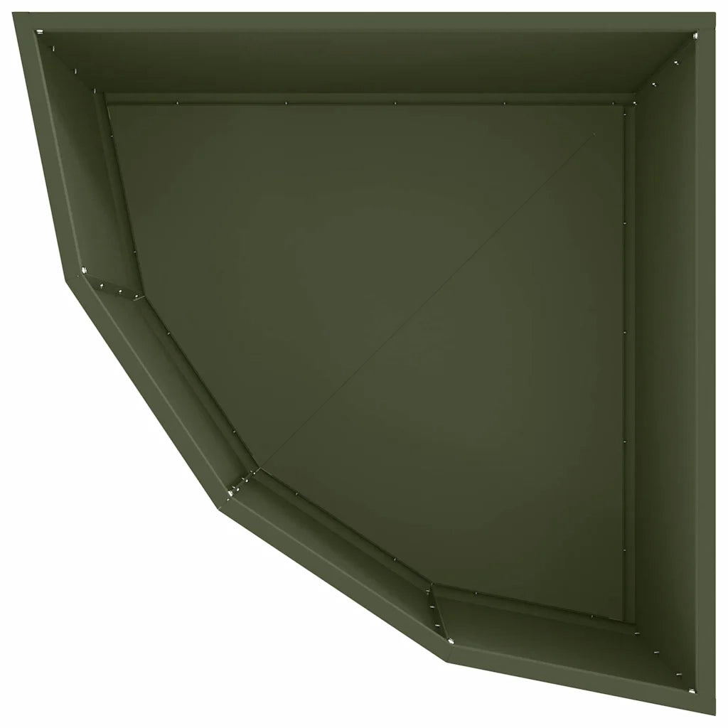 Vaso d'angolo Oliver verde 60 x 60 x 35 cm Acciaio 883643