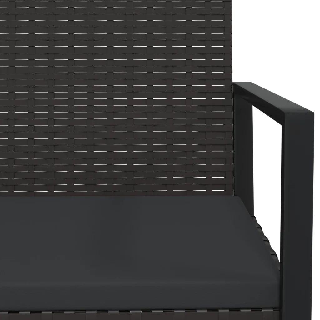 Poltrona da Giardino con Cuscino Nero in Polyrattan CFW9015321