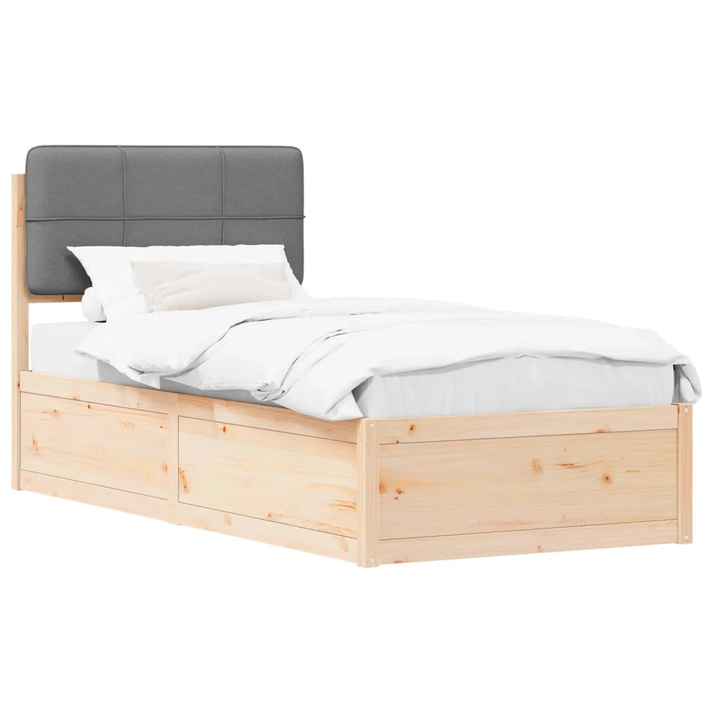 Letto con Testiera Rivestita Grigio chiaro 100 x 200 cm