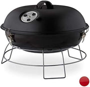 Barbecue portatile con coperchio, barbecue da picnic, superficie ampia, carbonella, Ø36cm