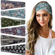6 capi di cintura per capelli con fiori anti-slip per donne con elastico - ideale per yoga, moda e attività sportive