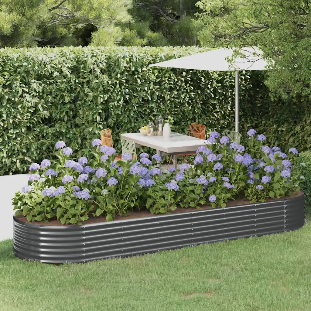 Letto da Giardino in Acciaio Zincato 322x100x36 cm Antracite 319001