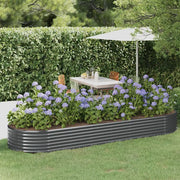 Letto da Giardino in Acciaio Zincato 322x100x36 cm Antracite 319001