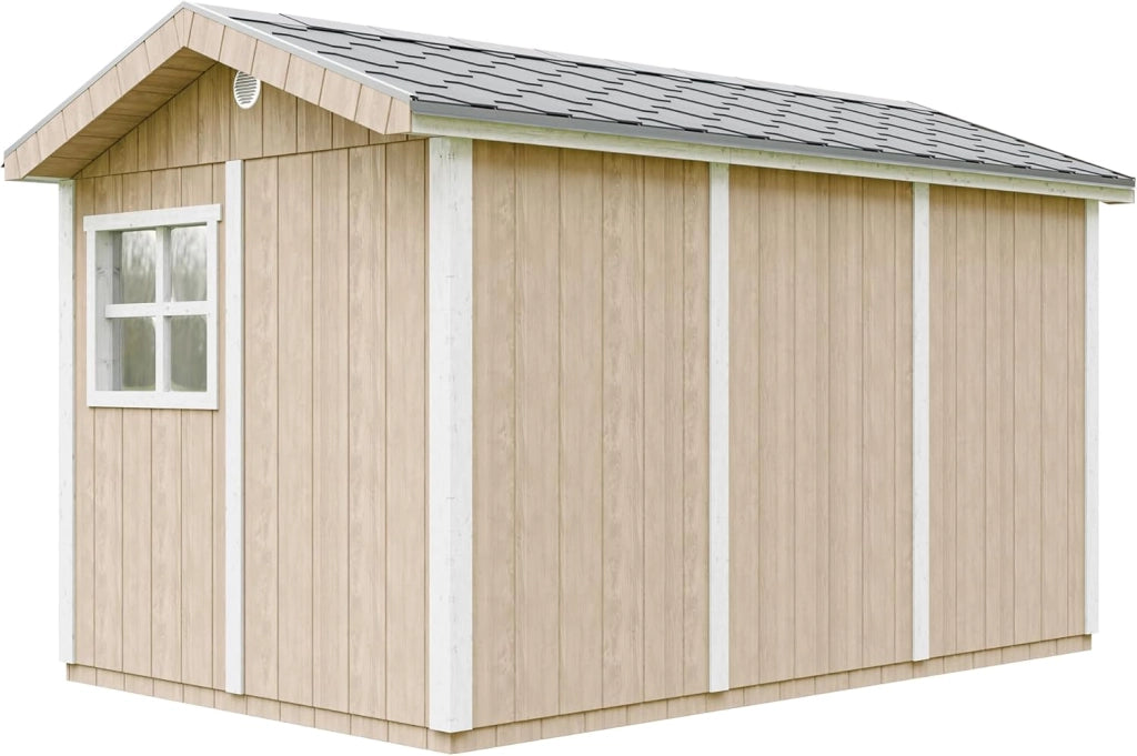 Casetta da giardino di qualit? premium 8,68 m² - H252x250x412 cm - Timbela M914A-TERRA BROWN