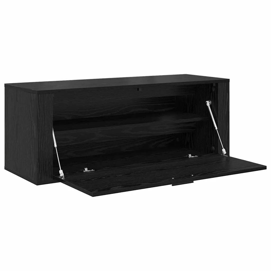 Mobile per scarpe con lo scaffale-Scarpiera Rovere nero 100 x 35 x 38 cm