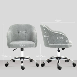 SEDIA Ufficio girevole regolabile 56x61x76-86 cm in poliestere grigio