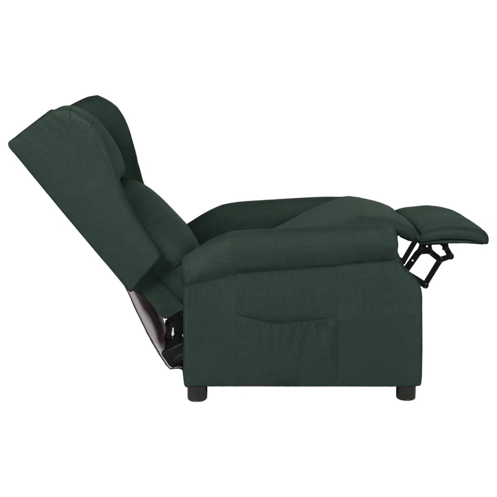 Divano Sedia-Poltrona Reclinabile in Tessuto Verde Scuro 881705