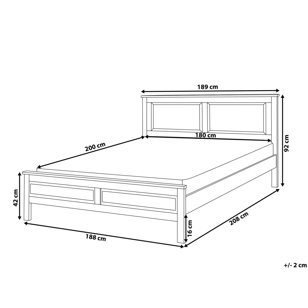Letto in legno di pino bianco 180 x 200 cm in stile scandinavo