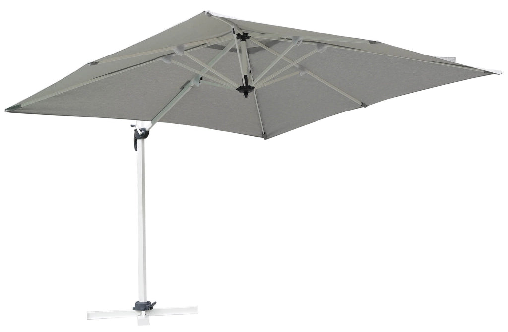 Ombrellone da Giardino Decentrato in Alluminio 3x3m Vorghini Grigio Chiaro