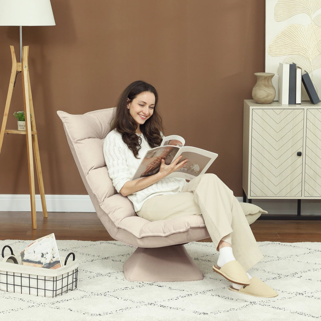 Poltrona Relax Massaggiante Girevole ¨C Zephmum ¨C Beige 62x70x95