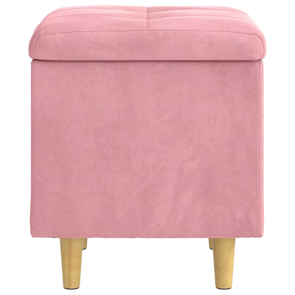 Pouf contenitore con cuscino Rosa 40 x 40 x 45 cm Velluto 876813